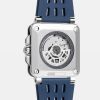Montre BELL & ROSS BR-X3 Blue Steel Bracelet Caoutchouc