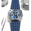 Montre BELL & ROSS BR-X3 Blue Steel Bracelet Caoutchouc