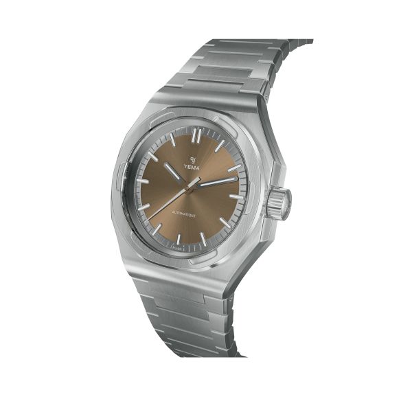 Montre Yema Urban Traveller Cadran Brun Bracelet Acier