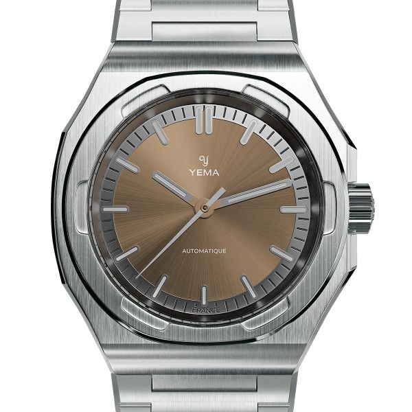 Montre Yema Urban Traveller Cadran Brun Bracelet Acier