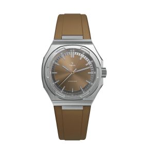 Montre Yema Urban Traveller Cadran Brun Bracelet Caoutchouc