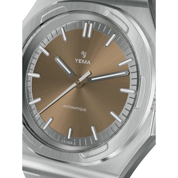 Montre Yema Urban Traveller Cadran Brun Bracelet Caoutchouc