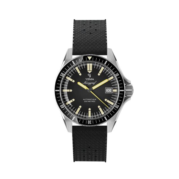 Montre Yema Navygraf Heritage Cadran Noir Bracelet Caoutchouc