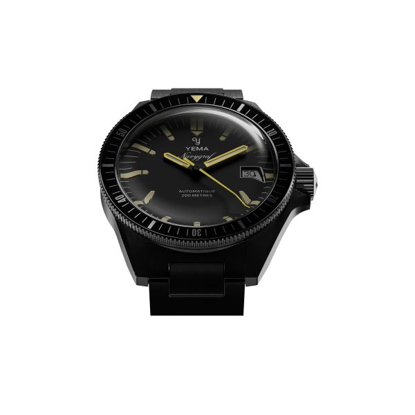 Montre Yema Navygraf Heritage Cadran Noir Bracelet Caoutchouc