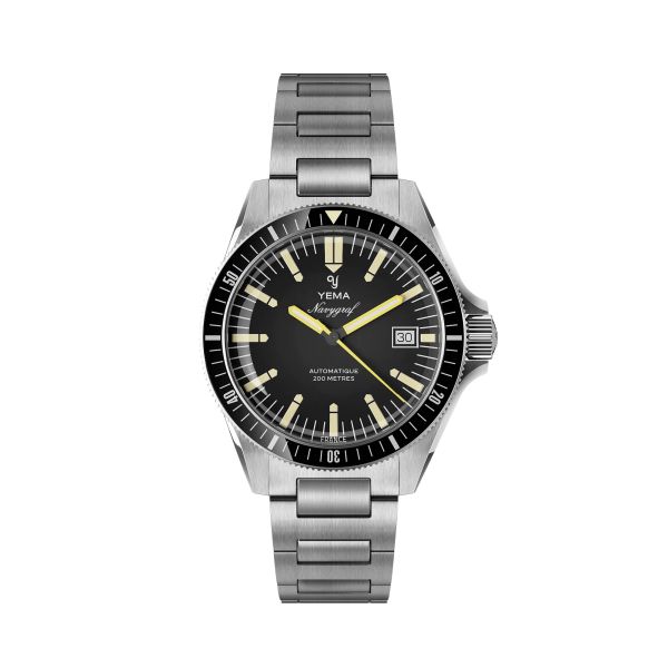 Montre Yema Navygraf Heritage Cadran Noir Bracelet Acier