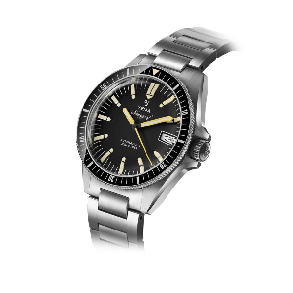 Montre Yema Navygraf Heritage Cadran Noir Bracelet Acier
