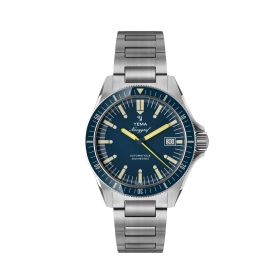Montre Yema Navygraf Heritage Cadran Bleu Bracelet Acier