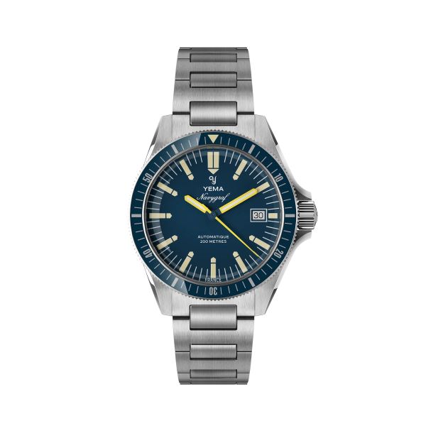 Montre Yema Navygraf Heritage Cadran Bleu Bracelet Acier