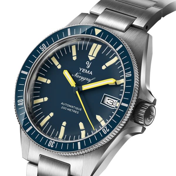 Montre Yema Navygraf Heritage Cadran Bleu Bracelet Acier