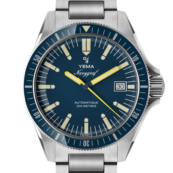 Montre Yema Navygraf Heritage Cadran Bleu Bracelet Acier