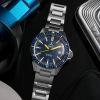 Montre Yema Navygraf Heritage Cadran Bleu Bracelet Acier