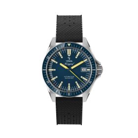 Montre Yema Navygraf Heritage Cadran Bleu Bracelet Caoutchouc