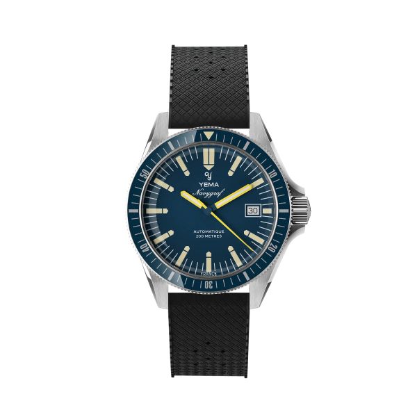 Montre Yema Navygraf Heritage Cadran Bleu Bracelet Caoutchouc