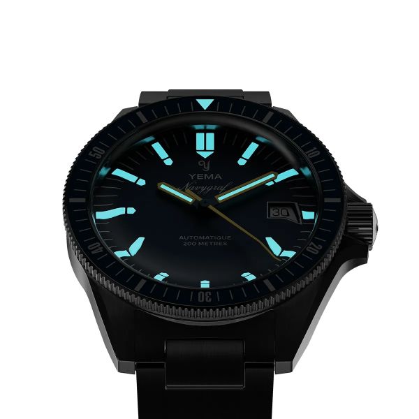 Montre Yema Navygraf Heritage Cadran Bleu Bracelet Caoutchouc