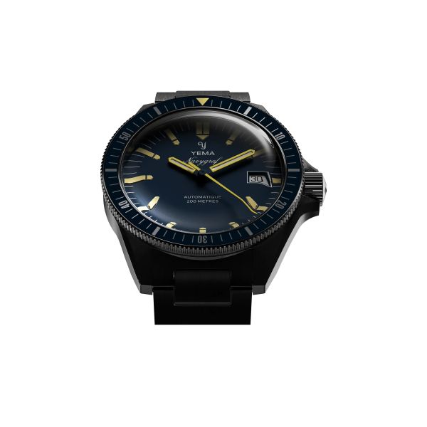 Montre Yema Navygraf Heritage Cadran Bleu Bracelet Caoutchouc