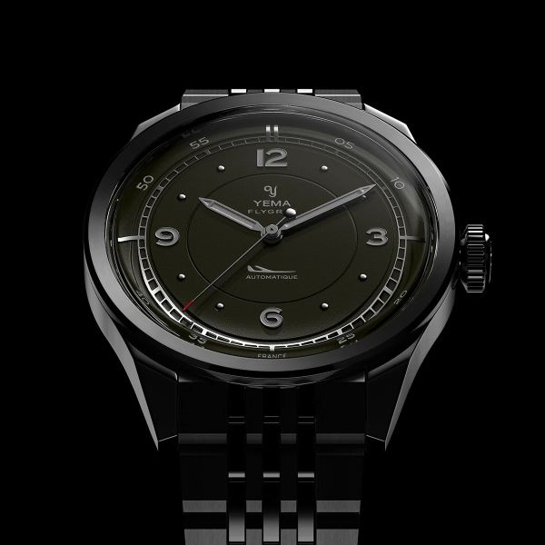 Montre Yema Flygraf Pilot Cadran Kaki Bracelet Acier