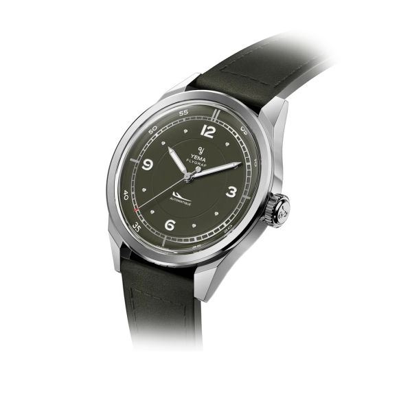 Montre Yema Flygraf Pilot Cadran Kaki Bracelet Cuir