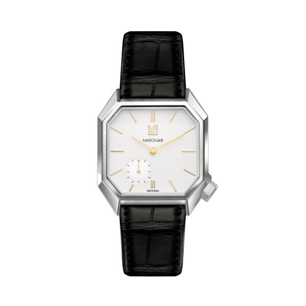 Montre MARCH LA.B Mansart Petite Seconde Cadran Shelter Bracelet Alligator Noir