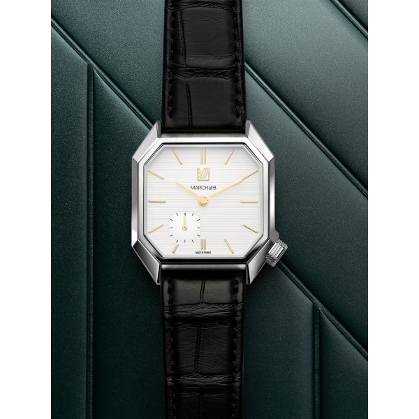Montre MARCH LA.B Mansart Petite Seconde Cadran Shelter Bracelet Alligator Noir