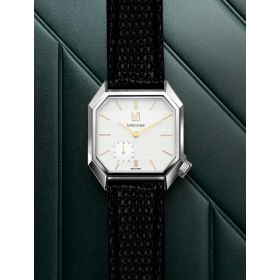 Montre MARCH LA.B Mansart Petite Seconde Cadran Shelter Bracelet Lézard Noir