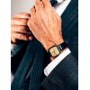 Montre MARCH LA.B Mansart Petite Seconde Cadran Golden Hour Bracelet Alligator Noir
