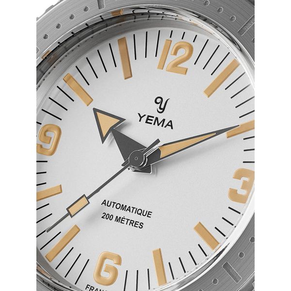 Montre Yema Diver Cadran Blanc Bracelet Caoutchouc