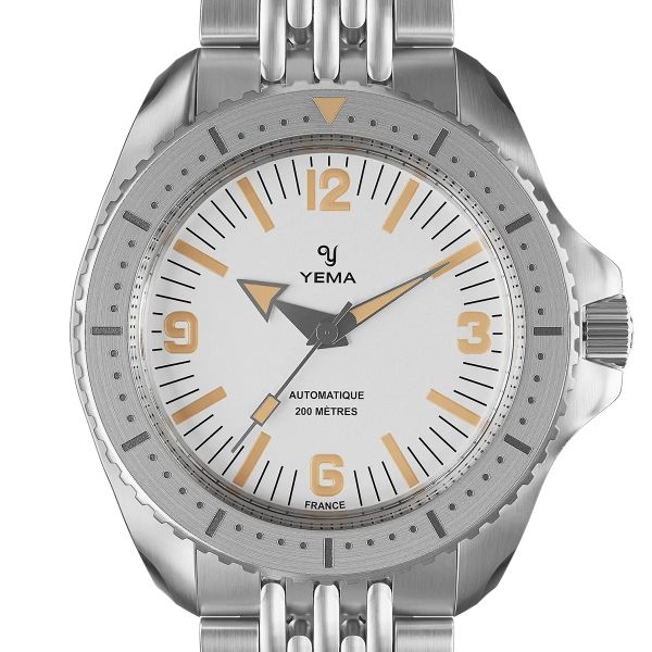 Montre Yema Diver Cadran Blanc Bracelet Acier
