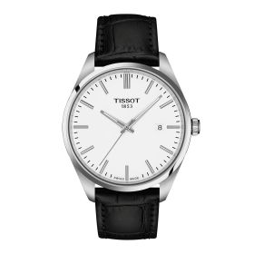 Montre Tissot PR 100 Quartz 40mm Cadran Blanc Bracelet Cuir Noir