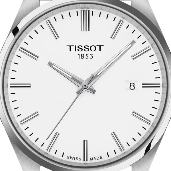 Montre Tissot PR 100 Quartz 40mm Cadran Blanc Bracelet Cuir Noir