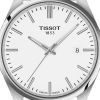 Montre Tissot PR 100 Quartz 40mm Cadran Blanc Bracelet Cuir Noir