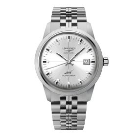Montre Longines Ultra-chron Classic 40 mm Automatique Cadran Argenté Bracelet Acier