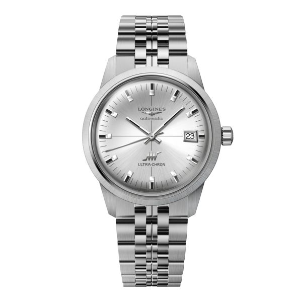 Montre Longines Ultra-chron Classic 37 mm Automatique Cadran Argenté Bracelet Acier