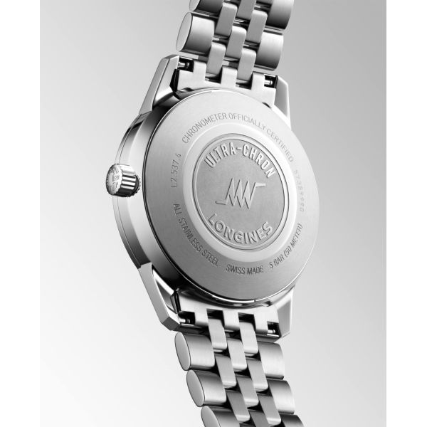 Montre Longines Ultra-chron Classic 37 mm Automatique Cadran Argenté Bracelet Acier