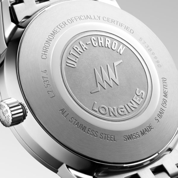 Montre Longines Ultra-chron Classic 37 mm Automatique Cadran Argenté Bracelet Acier