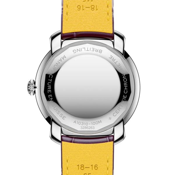 Montre Breitling Lady Premier Automatic 36 Cadran Violet Bracelet Cuir
