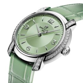 Montre Breitling Lady Premier Automatic 36 Cadran Vert Bracelet Cuir