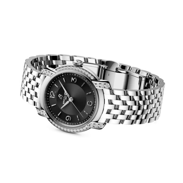 Montre Breitling Lady Premier 32 Sertie Cadran Noir Bracelet Acier