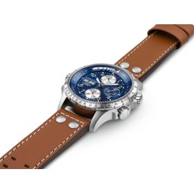 Montre Hamilton Khaki Aviation X-Wind Autochrono Cadran Bleu Bracelet cuir