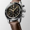 Montre Longines Spirit Flyback Automatique 39.5mm Cadran Noir Bracelet cuir