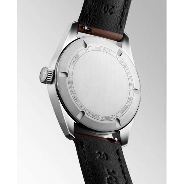 Montre Longines Spirit Pilot Automatique 39mm Cadran Noir Bracelet cuir