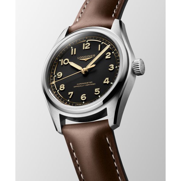 Montre Longines Spirit Pilot Automatique 39mm Cadran Noir Bracelet cuir