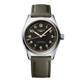 Montre Longines Spirit Pilot Automatique 39mm Cadran Noir Bracelet Caoutchouc