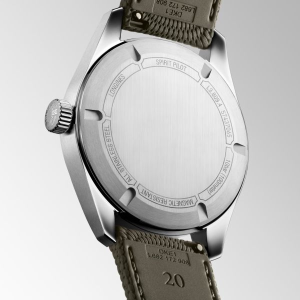Montre Longines Spirit Flyback Automatique 42 mm Cadran Noir Bracelet cuir