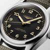 Montre Longines Spirit Pilot Automatique 39mm Cadran Noir Bracelet Caoutchouc