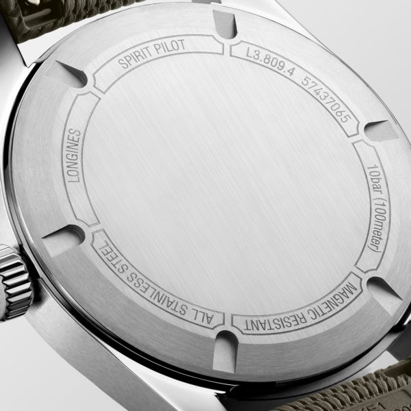 Montre Longines Spirit Flyback Automatique 42 mm Cadran Noir Bracelet cuir