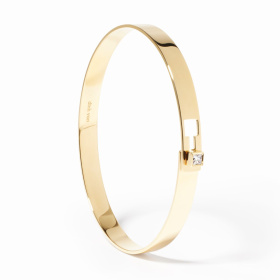 Bracelet Dinh Van Serrure Carrée Diamant Or Jaune