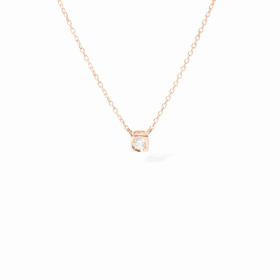 Collier Dinh Van Le Cube Diamant Petit Modèle Or Rose & Diamant