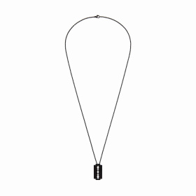 Pendentif sur Châine Dinh Van Lame de Rasoir Moyen Modèle 60cm Titane Noir