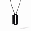 Pendentif sur Châine Dinh Van Lame de Rasoir Moyen Modèle 60cm Titane Noir
