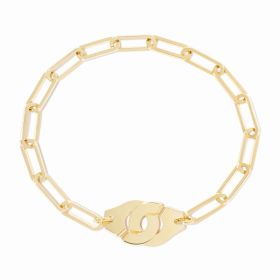 Bracelet Dinh Van Menottes sur Chaîne Grand Modèle 22cm Or Jaune
